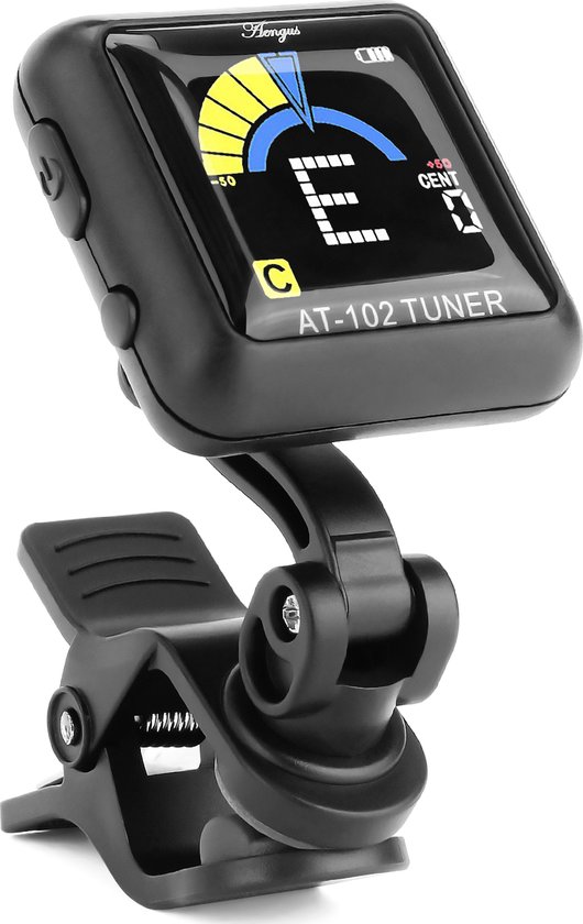 Áengus AT-102 Stemapparaat voor Gitaar, Basgitaar, Ukelele, Viool en Chromatisch stemmen - Clip-on tuner - USB oplaadbaar
